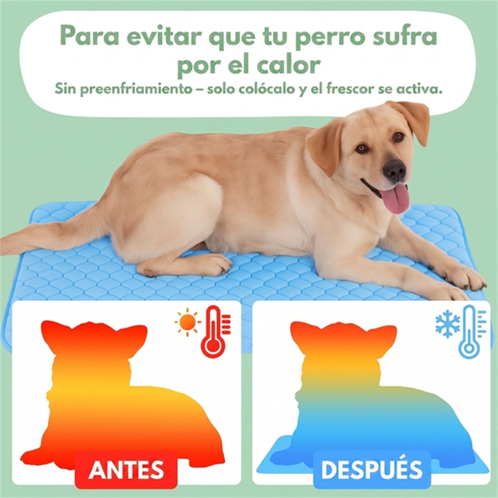 Novaras Alfombrilla Fresca portátil Lavable para Mascotas | Ideal para verano, ligera, plegable, cómoda para perros y gatos, fácil de transportar y limpiar para uso diario
