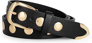 Women Fashion Leather Belt Studded Leather Belt Ladies Belts for Jeans D...