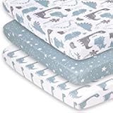 Mini Crib Fitted Sheets Set, Playard, Pack Play Sheets, Playpen, Dinosaur
