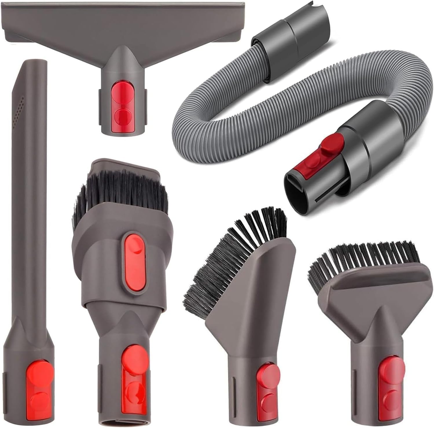 6 sztuk zestawu akcesoriów do odkurzaczy dla Dyson, dla Dyson V7 V8 V10 V11 i V15, części zamienne do odkurzaczy Dyson składające się z 3 główek szczoteczkowych i 2 dysz odkurzających