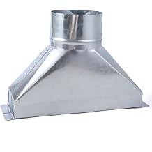 3 1/4-Inch x 10-Inch to 4-Inch Diameter Galvanized Rectangular to Round Duct Transition Microwave Vent Kit Round Transition Vent Adapter for Connecting HVAC Range Hood Ducting Fittings