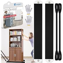 2 Set Large Furniture Sliders with Pull Strap,Appliance Moving Sliders,Heavy Duty Furniture Movers Sliders,Furniture Pull Sliders for Carpet and Hardwood Floors 6 feet