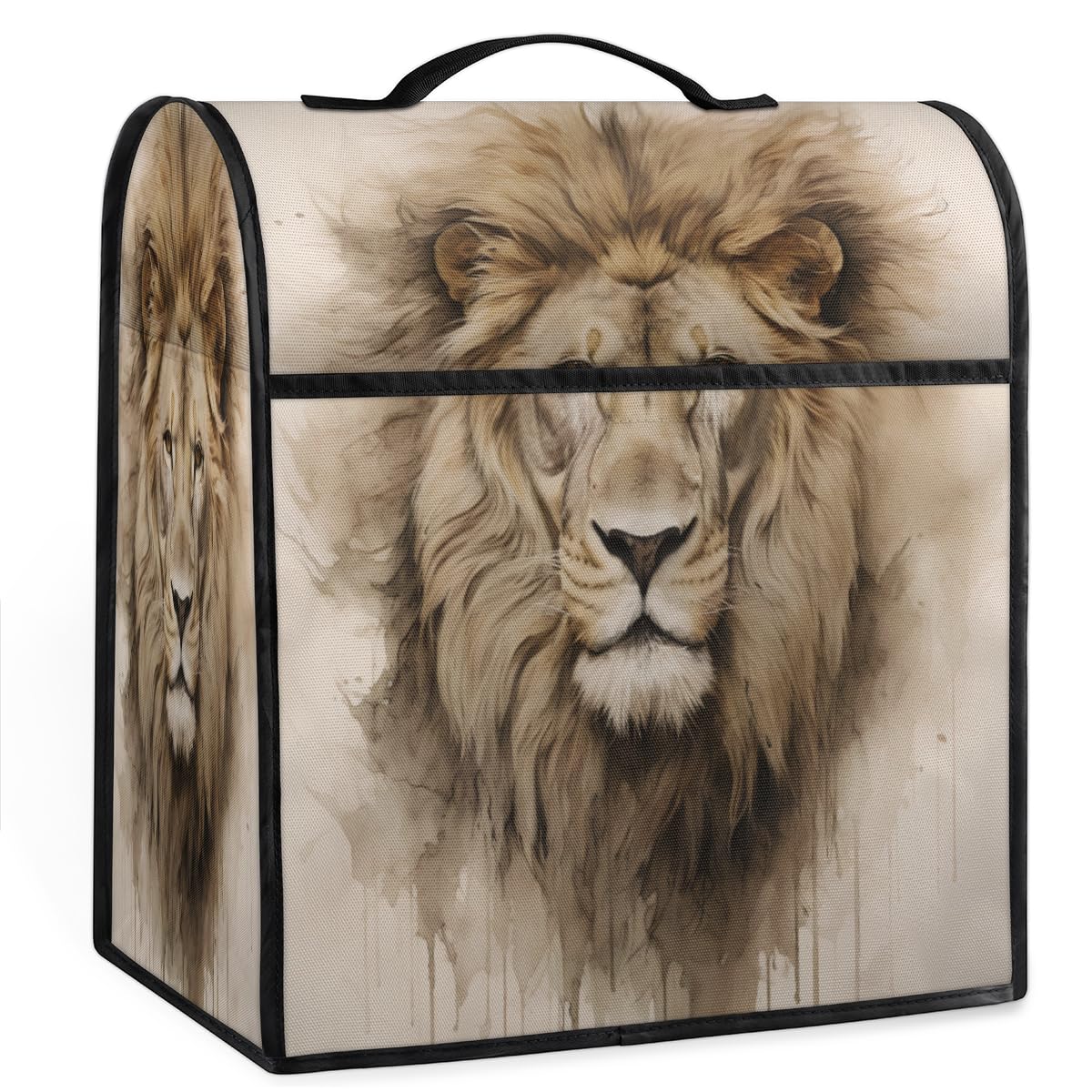 Coffee Maker Cover Africa Lion Printing Kitchen Appliance Covers Small Appliance Covers Blender Cover Juicer Cover Dust Covers for Kitchen Appliances with Top Handle and Pockets,Washable,C669