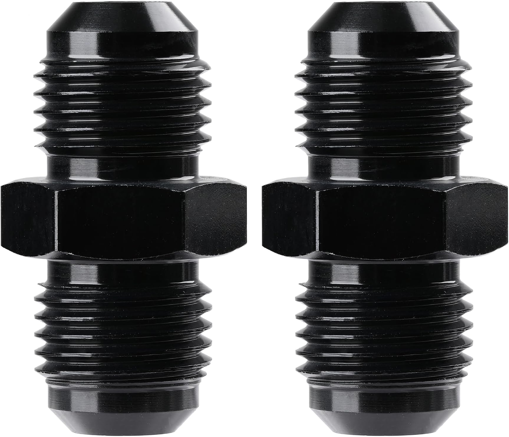 AN Fittings 2-Pack 10AN Male Flare Coupler Unions - Straight Fuel Hose Adapter Fittings In Black Aluminum High Flow Fuel Line Connector - Foto 8