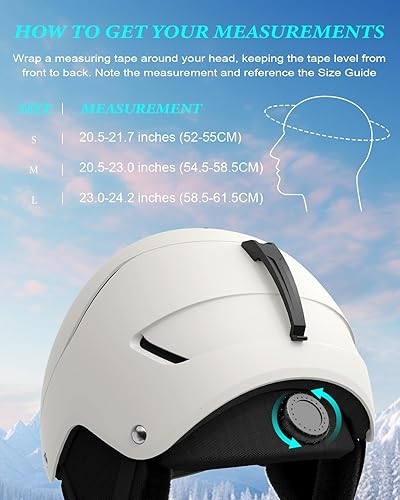 Miniatura 5 de RIOROO Casco de esquí para mujeres y hombres, casco de snowboard certificado de seguridad con carcasa dura de ABS a prueba de golpes para adultos y