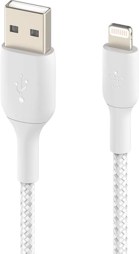 Miniatura 3 de Belkin BoostCharge Cable Lightning Trenzado - 6.6 pies/2M - Certificado MFi Cargador de iPhone de Apple Cable USB a Lightning de 6 pies - Cable de