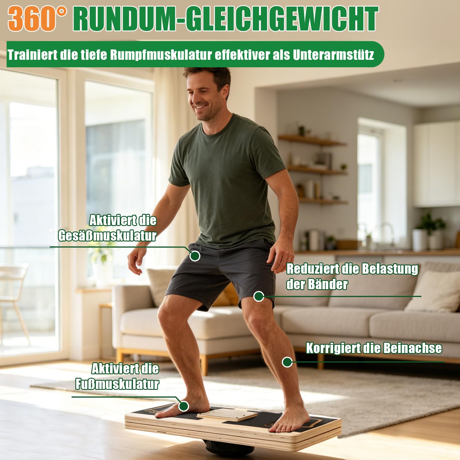 2 in 1 Wadendehner Balance Board mit 12 Winkeln 18°-53° Verbreitet