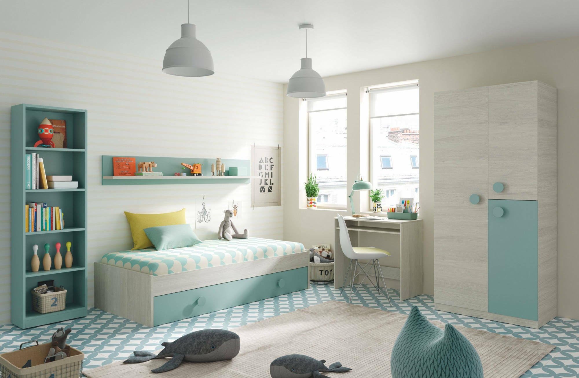 Dmora Cama Individual Con Segunda Cama Y Extracción, Color Blanco, 97 X 66 X 209 Cm 23696405