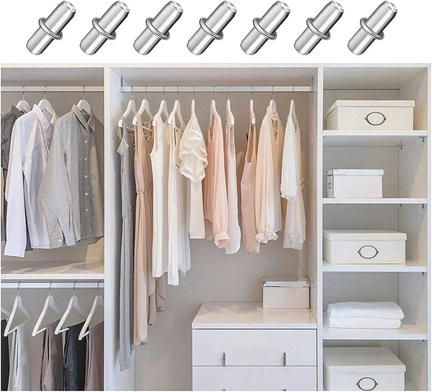 Shelf Pegs 200PCS Bracket Support Plated Pins Flexible Cabinet Furniture