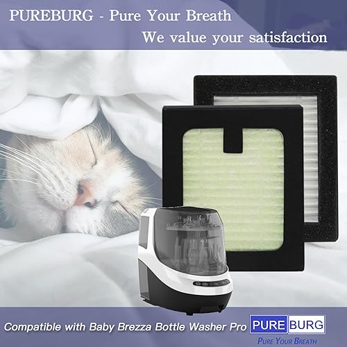 Miniatura 2 de PUREBURG Filtro de repuesto compatible con Baby Brezza Bottle Washer Pro, paquete de 6 unidades HEPA Air Clean Dust