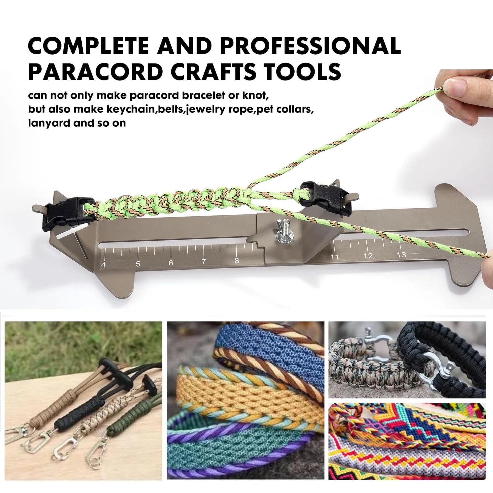 KOKKOYA Paracord Armband Maker Kit Paracord Jig Kit Einstellbare Länge Weben DIY Handwerk Maker mit Gratis Schnur und Schnallen (Karotte)