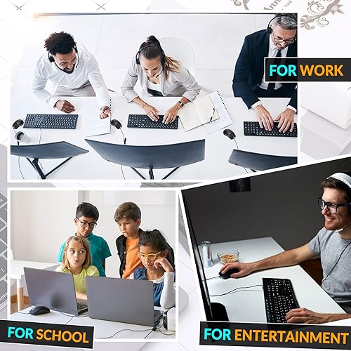 Miniatura 7 de Sherr 20 unidades de ratón con cable a granel delgado óptico ergonómico para computadora con receptor USB 5 pies negro 1000 DPI 3 botones con cable