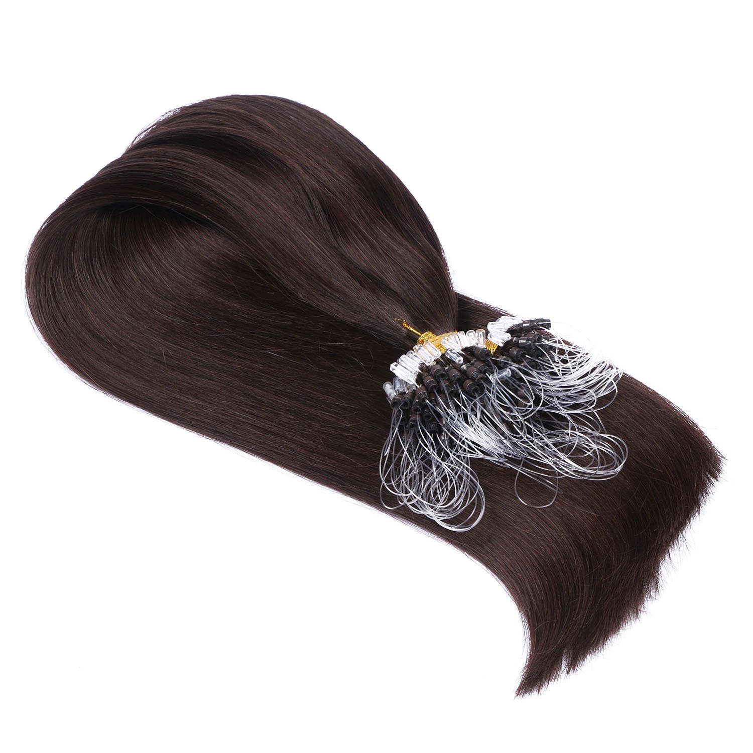 Loop Extensions Echthaar Micro-Ring Haarverlängerung 200 Strähnen Aschblond 60cm - Professionelle Remy Echthaar Extensions Aschblond Haare