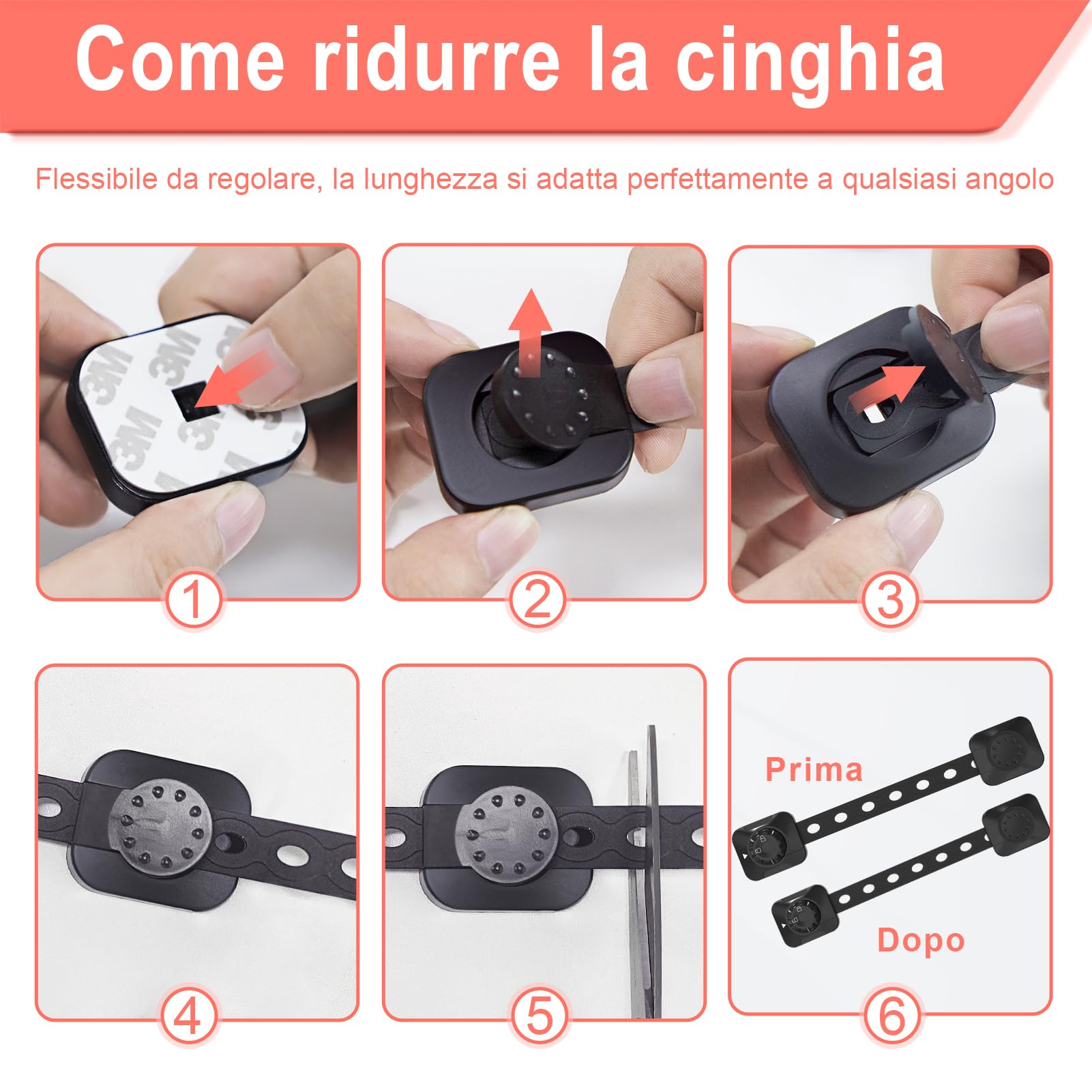 Confezione da 2 serrature di sicurezza per bambini con adesivo 3M, serrature di sicurezza antibloccaggio per bambini | Leroy Merlin