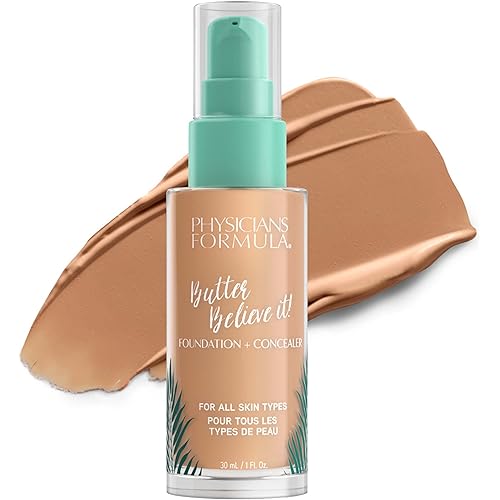 Physicians Formula Butter Believe It! Foundation + Concealer Medium | Dermatologist Tested, Clinicially Tested