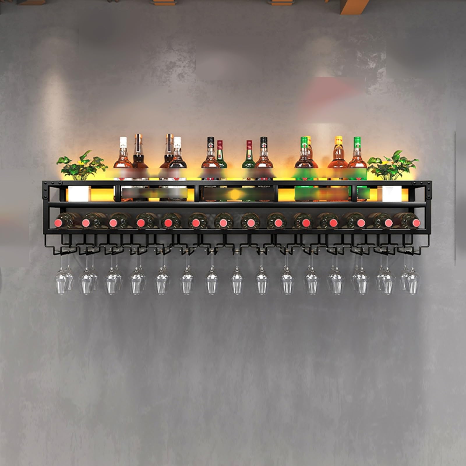 Casier à vin mural pour célébrer vos souvenirs autour de bouteilles et verres