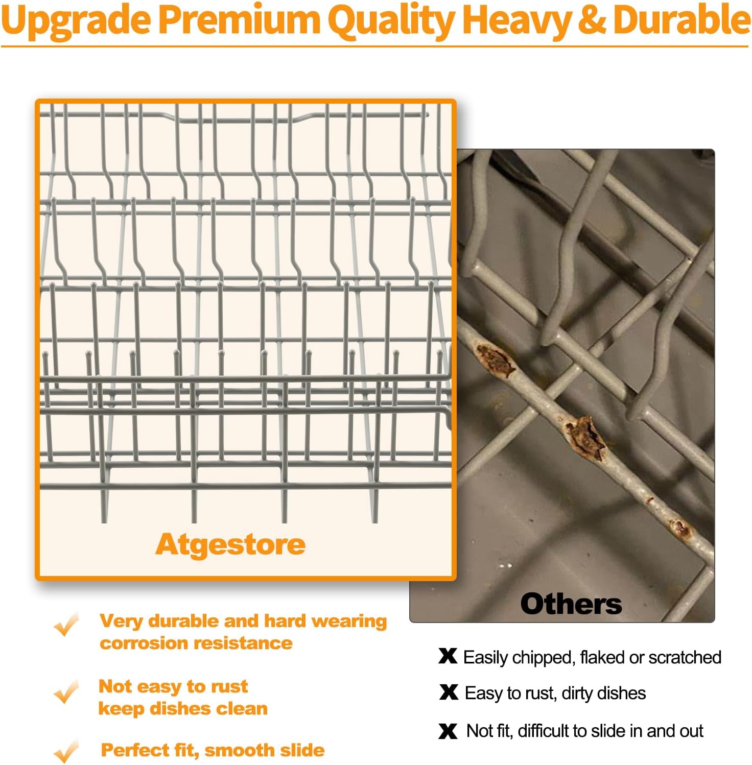 Upgraded WD28X34744 Dishwasher Lower Rack Replacement for GE Dishwasher Rack Parts WD28X26099 GDF510PSROSS GDT645SSN2SS Dishrack General Electric Dishwasher Bottom Rack Assembly Wheels Rollers