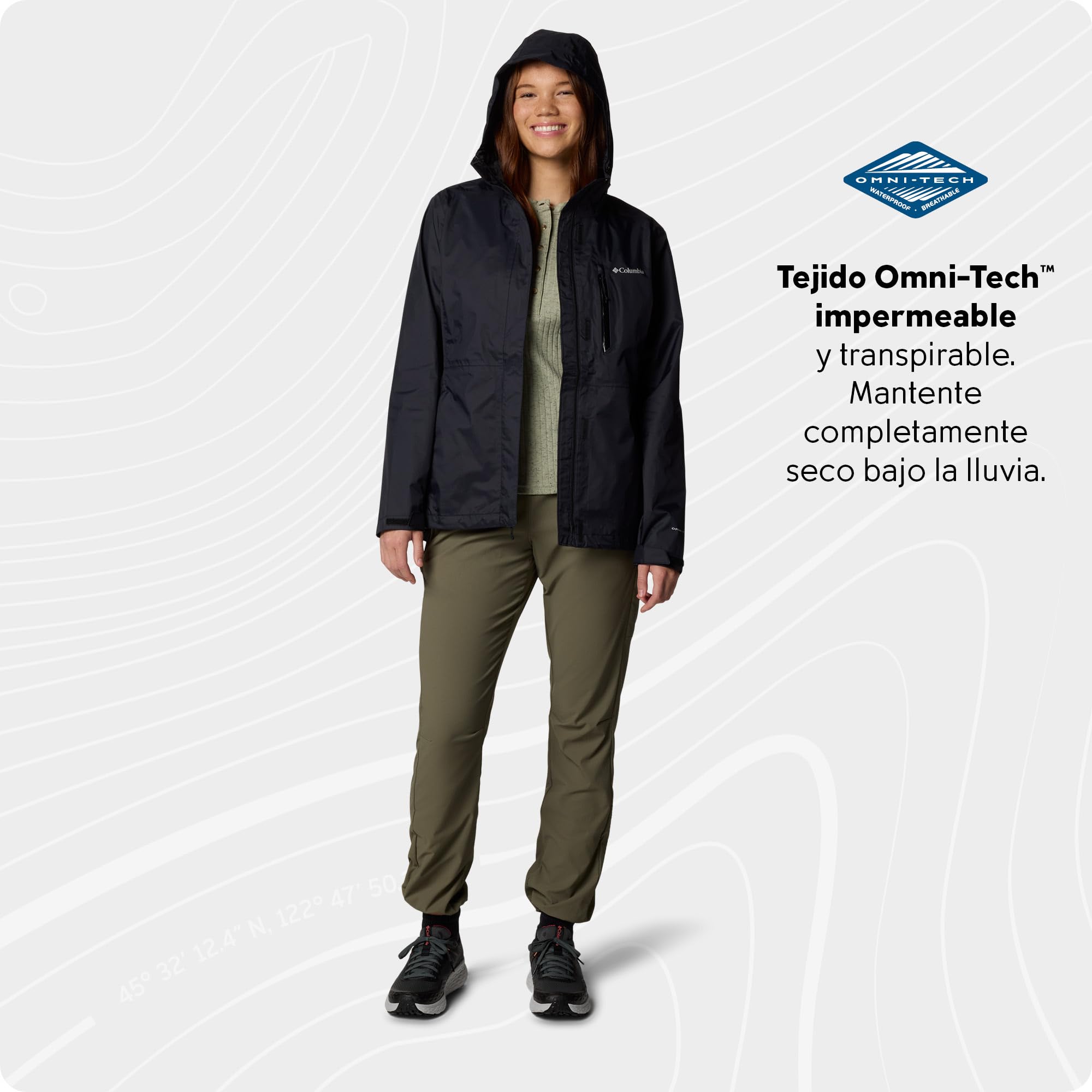 Columbia Pouring Adventure III Jacket, Chubasquero Impermeable para Mujer