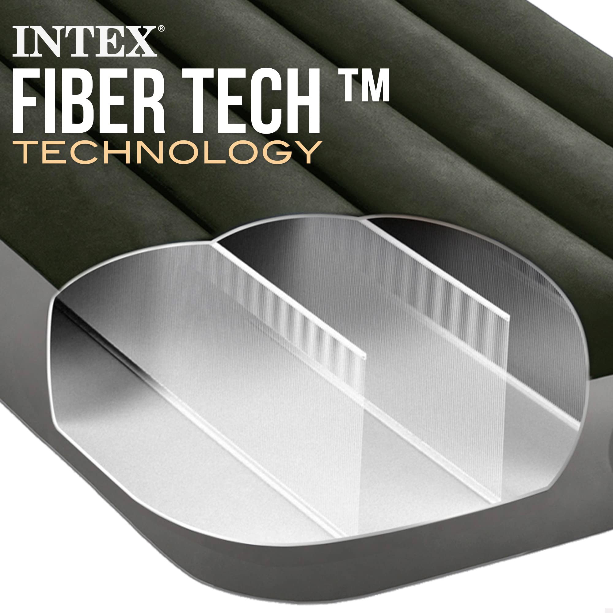 Intex Jr. Twin Dura-Beam Downy Materac Dmuchany, Szary/Czarny, 191 x 76 x 25 cm