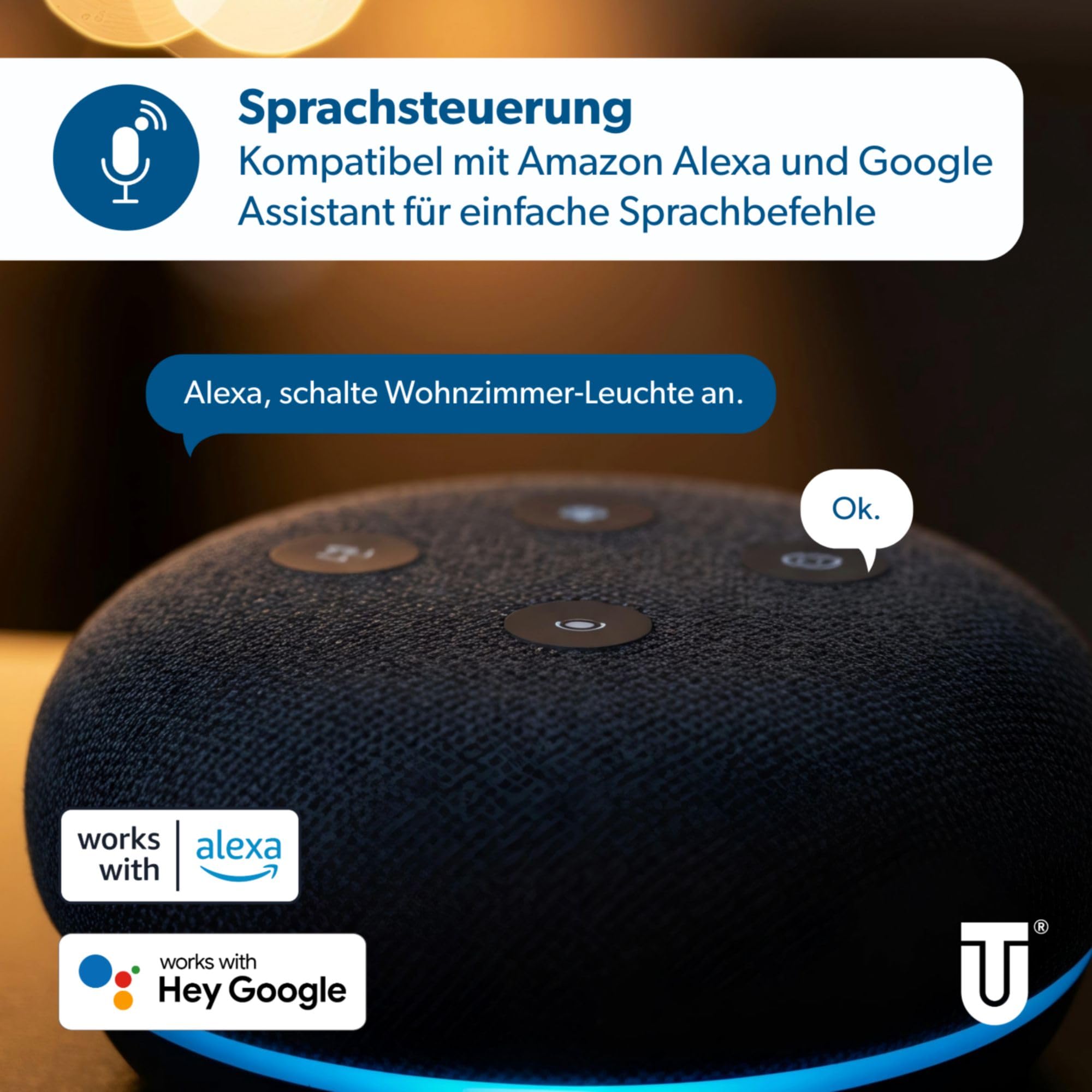 UNITEC - Adattatore Wi-Fi, presa intelligente WLAN, con timer e temporizzatore, Design Award 2021