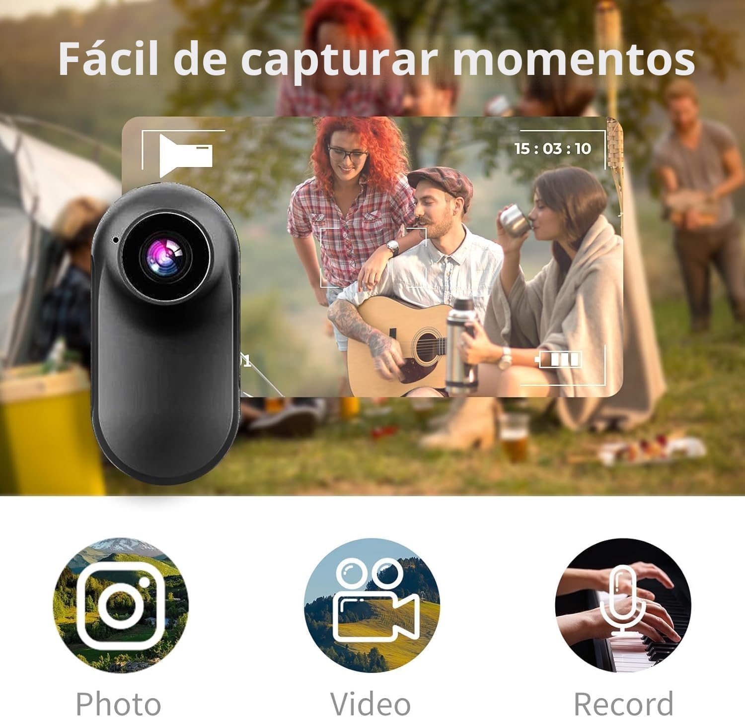 OBEST Mini Camara Deportiva 1080P con Pantalla 0,96", Bodycam POV Magnética