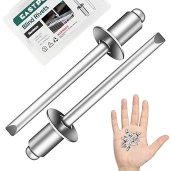 300 Pcs 3/16" x 1/4" Aluminum Blind Pro Rivets, 5 x 6mm Pop Rivets, 3/16 Rivet Aluminum Grip and Steel Mandrel