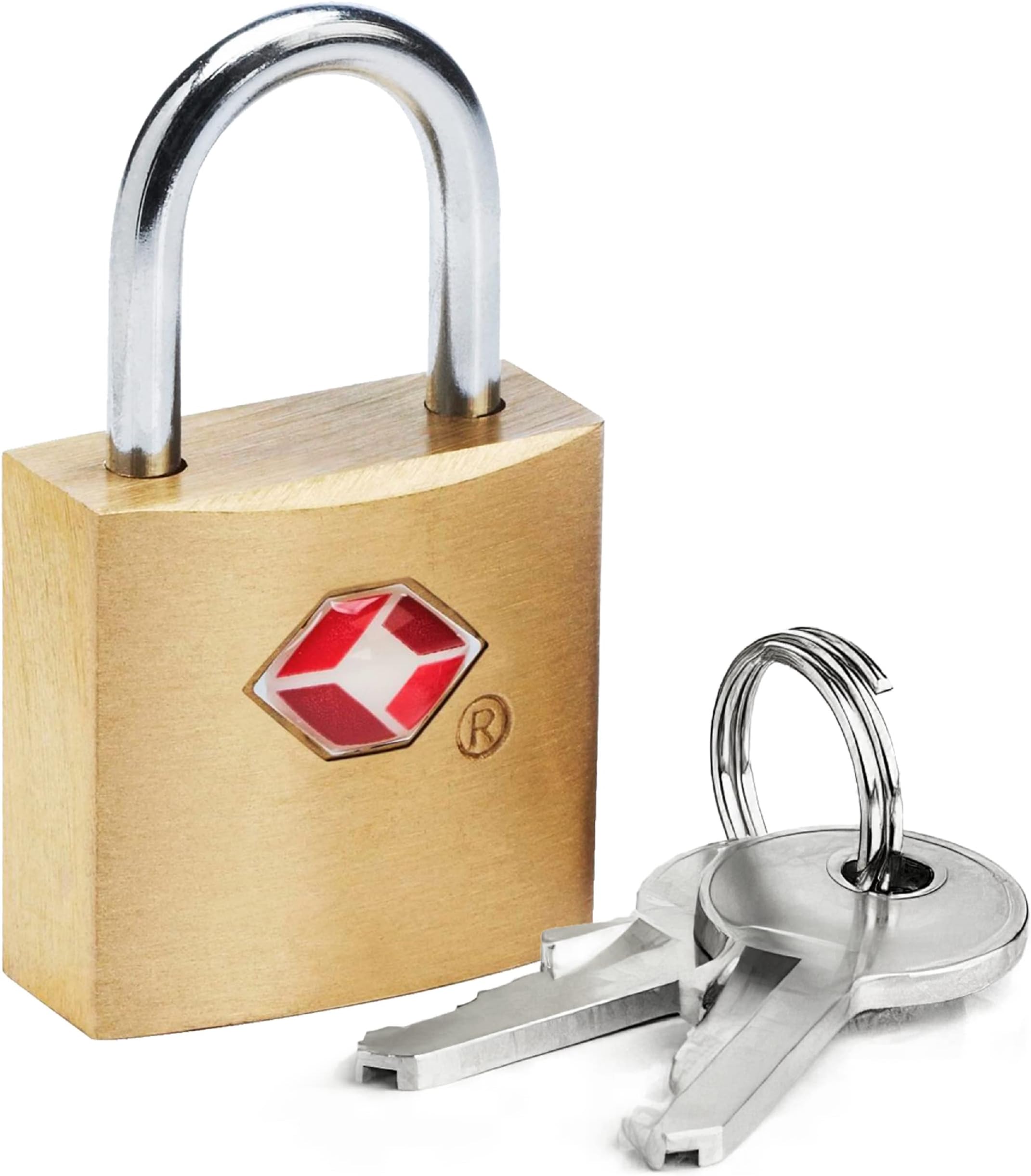 TSA-Approved Mini Brass Square Luggage Padlock