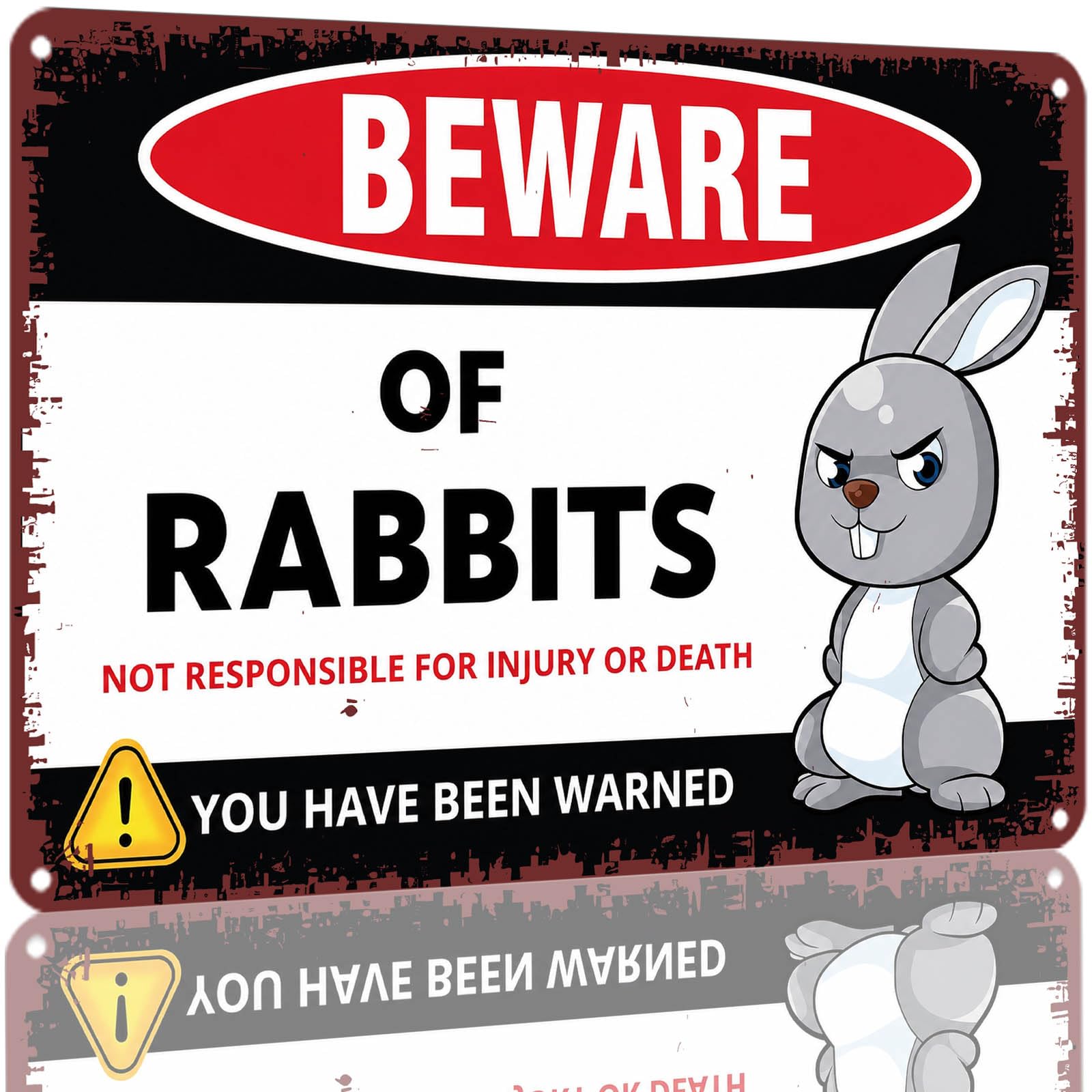 Kwqdozf As Pic Beware Of Rabbits Metal Aluminum Sign 8X12 Inch Vintage Warning Decorative