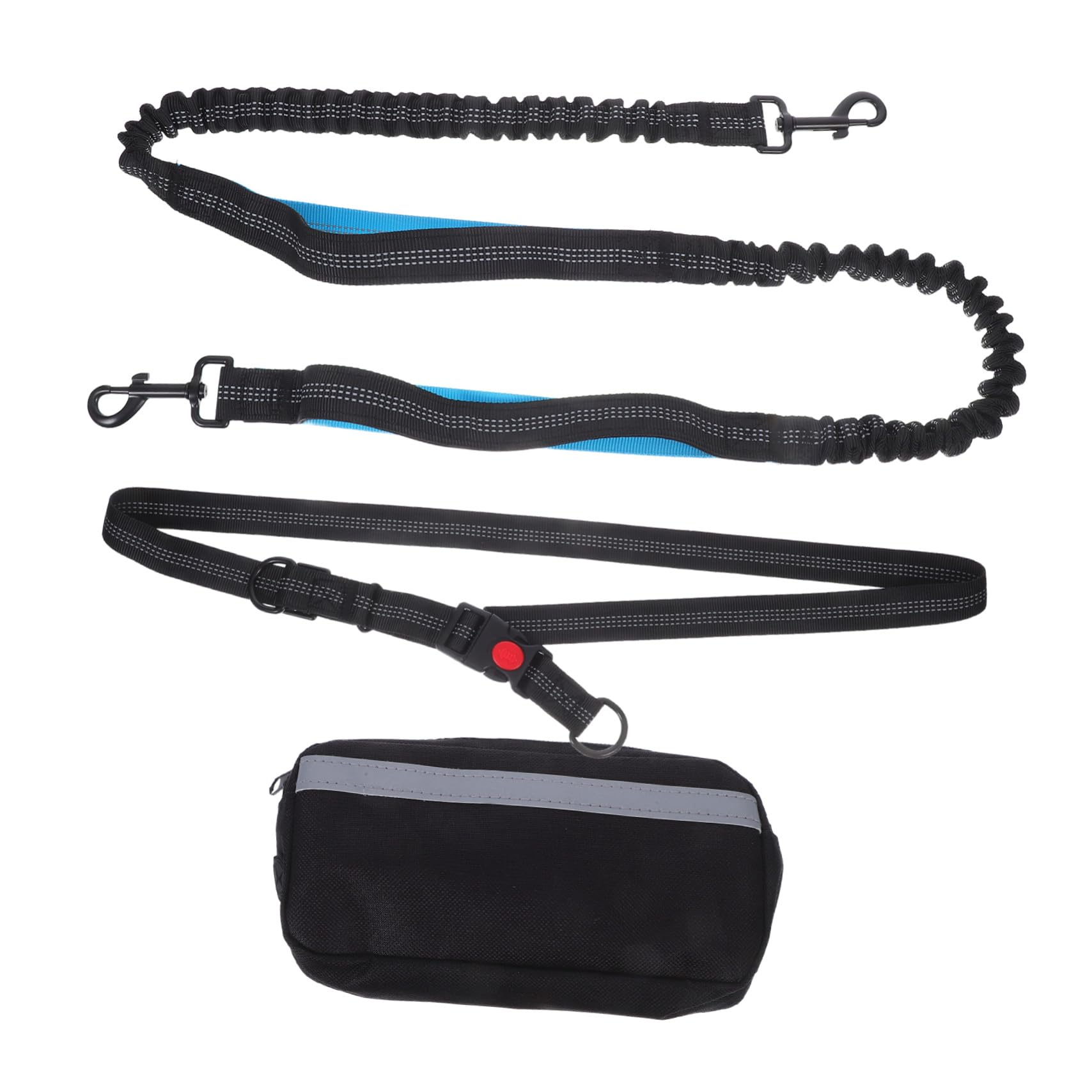 Ceinture laisse élastique chien jogging réfléchissante avec banane UPKOCH