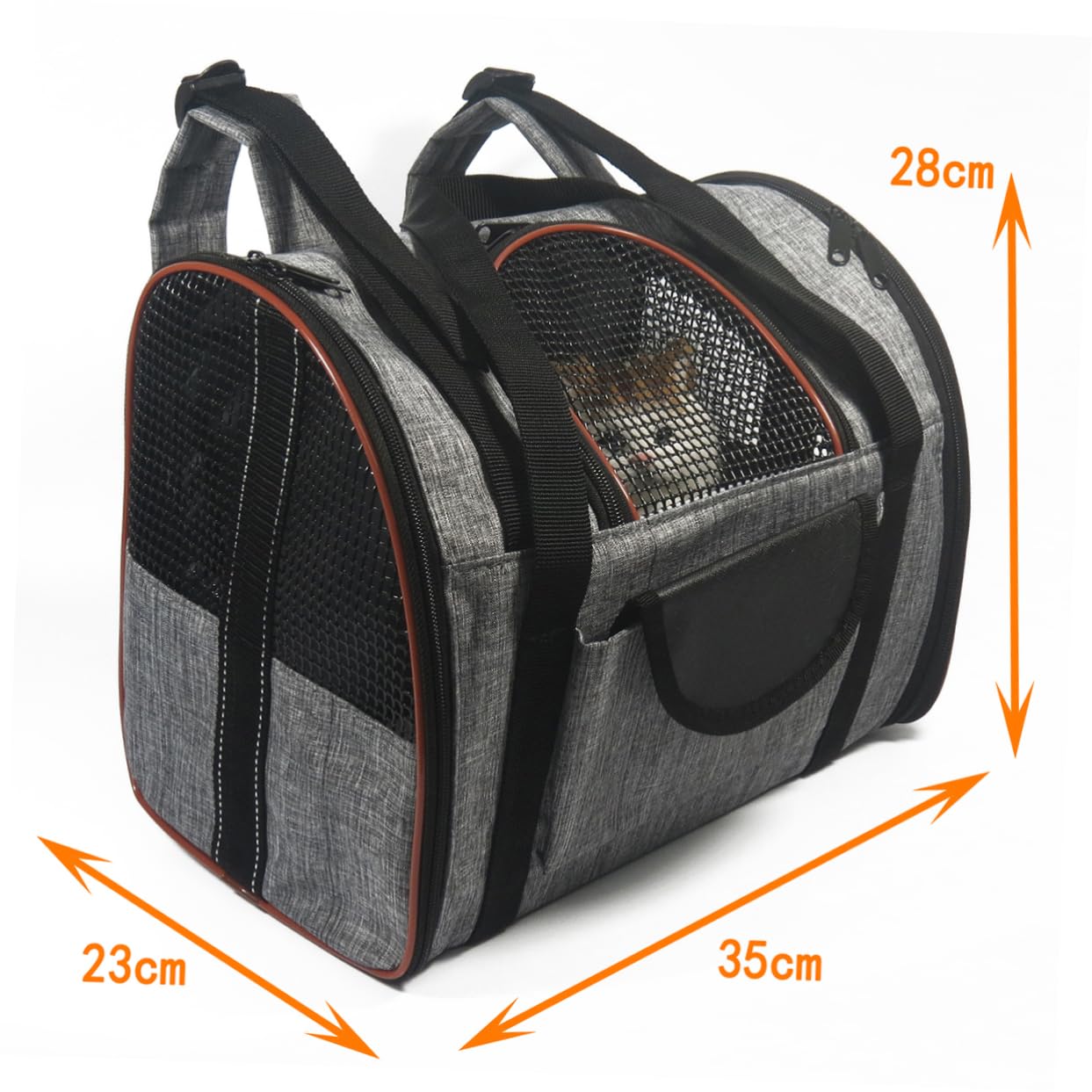 GRIRIW Portable Pet Backpack Carrier Breathable Mesh Design for Cats and Dogs Collapsible Travel Bag for Outdoor Activities Stylish and Coffee Color