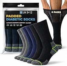 Towelogy Diabetic Work Socks for Men Heavy Duty Thick Mens Boot Socks Loose Fitting Soft Top Cushioned Work Socks UK SIze 9-12