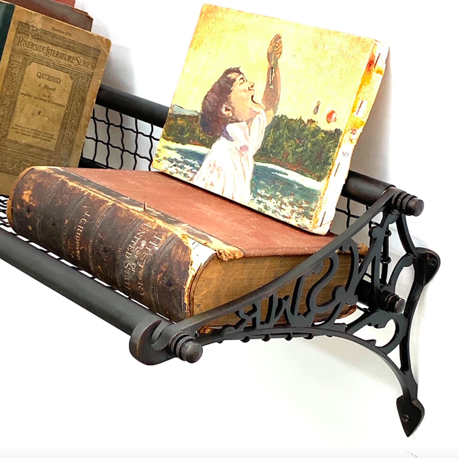 The King's Bay Bronze Train Luggage Rack Vintage Style Bathroom Hall Book Towel Shelf