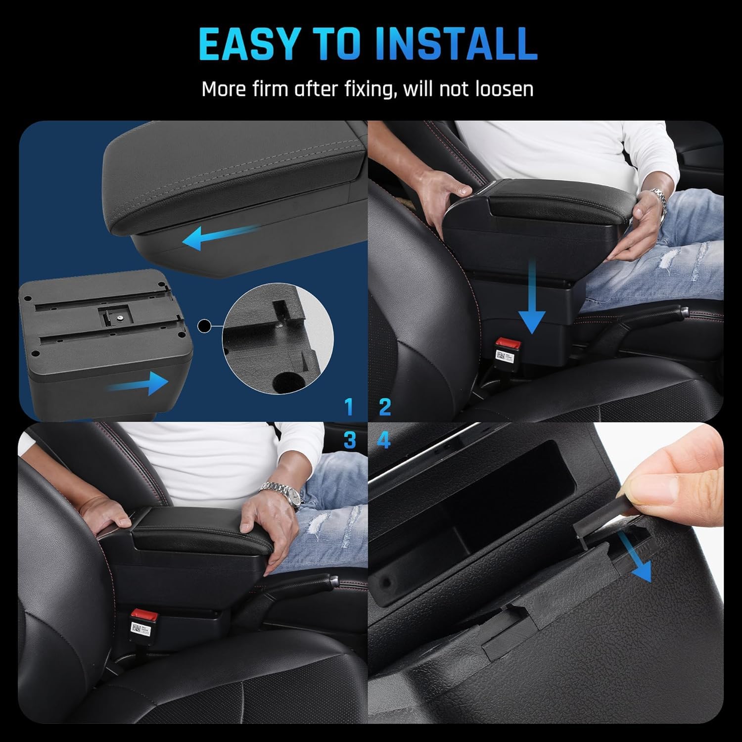 XByun Braccioli Auto per Ford Puma/Fiesta MK8 ST 2017-2023 2024, Poggiabraccio con vano portaoggetti Console Centrale, Accessori Auto.