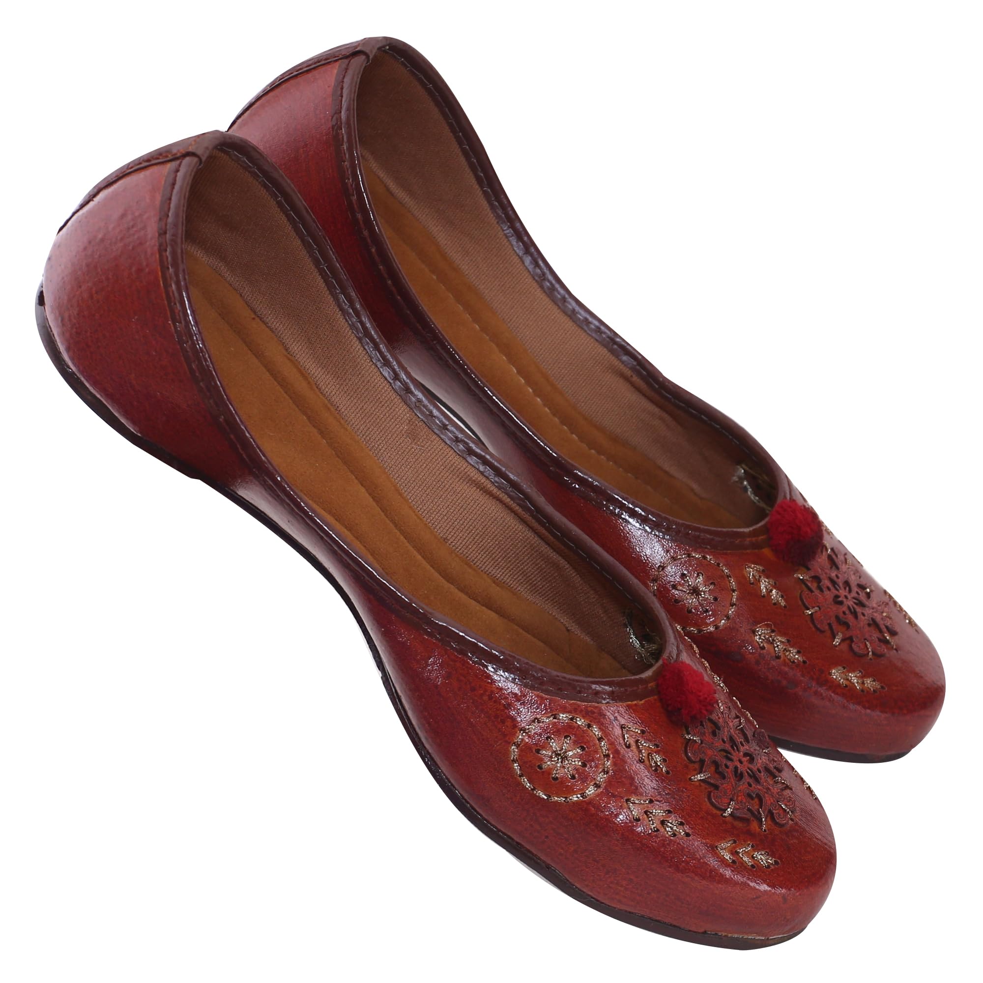 Brown Casual Rajasthani Juti's Mojari Jutti's for Women's-image-8
