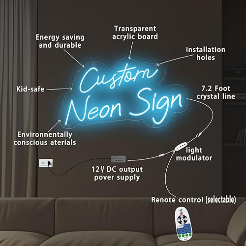 Vista 5 de Letreros de neón personalizados, letrero de neón LED personalizable para decoración de regalos de boda, fiesta de cumpleaños, letrero de nombre