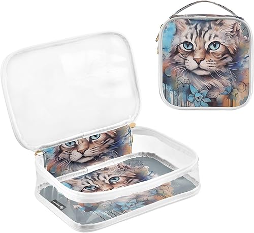 Miniatura 3 de Ink Kawaii Cat Clear Toiletry Bag for Traveling,2 Pack Makeup Cosmetic Bag with Zipper,Travel Bag for Toiletries,Travel Essentials 21214472