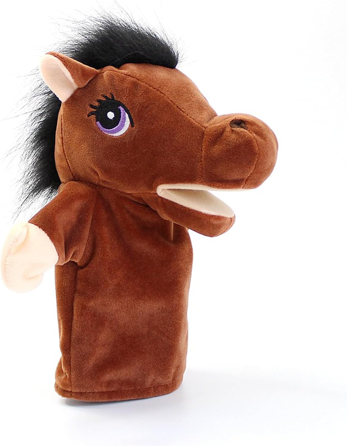 Hand Puppets Brown Horse Plush Animal Pony Toys for Imaginative Pretend Play Storytelling