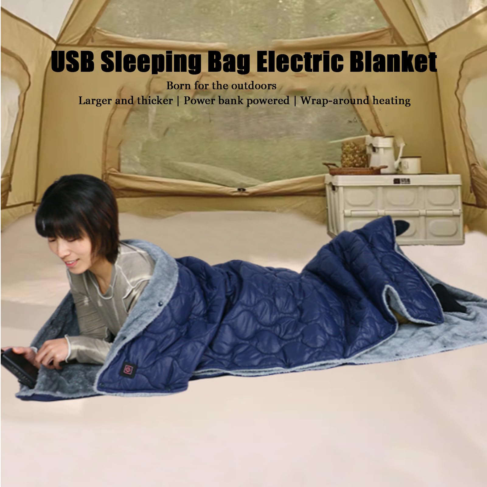 Manta De Calefacción Eléctrica con Carga USB, USB Chal Calefactor Eléctrico con 16 Zonas De Calor Y 3 Niveles De Calor, Lavable,Calentamiento Rápido,Super Suave Cobijas Eléctricas (Gray)