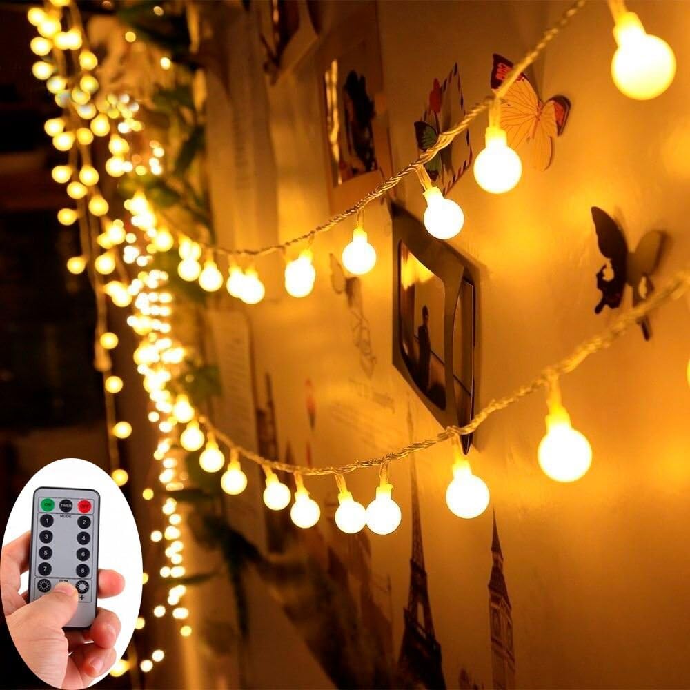 ZOUTOG Crystal Balls Outdoor String Lights (5m-WW)
