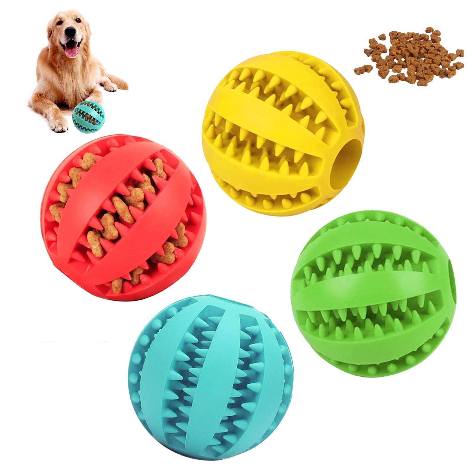YSBCNK Dog Treat Ball Dispenser and Interactive Toy for Training Teeth Cleaning, and Slow Feeding, Blue