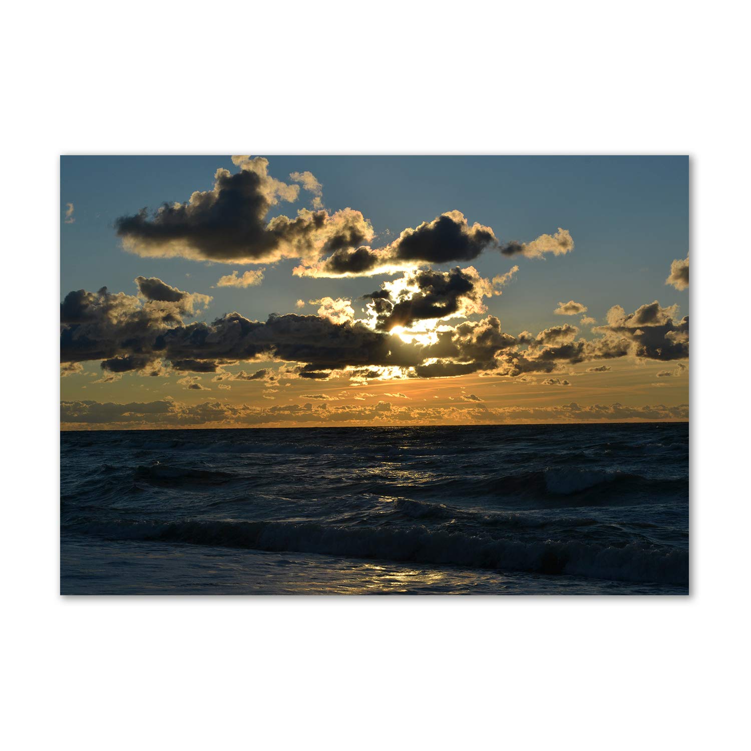 Image acrylique coucher de soleil pour salon lumineux Tulup