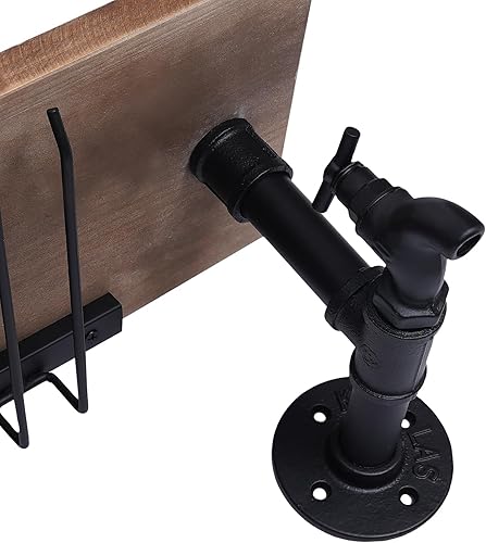 Miniatura 7 de mignonnememe Estantes flotantes, estantes industriales de tubería, estantes de pared de 4 niveles, estante de almacenamiento, soporte para artículos