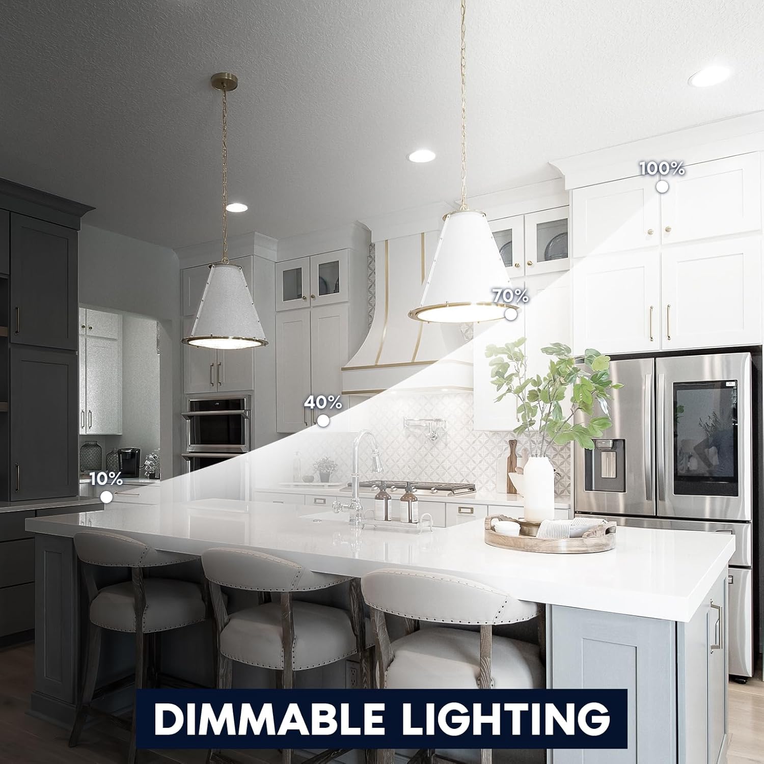 LUXRITE A23 LED Light Bulb, E26 Base Bulb, 33 Watts, 4000 Lumens, Dimmable, 4000K Cool White Light Bulbs, 240° Beam Angle, CRI80, 120V, Damp Rated, Shatter-Proof, UL Listed, Frost Finish (6 Pack)