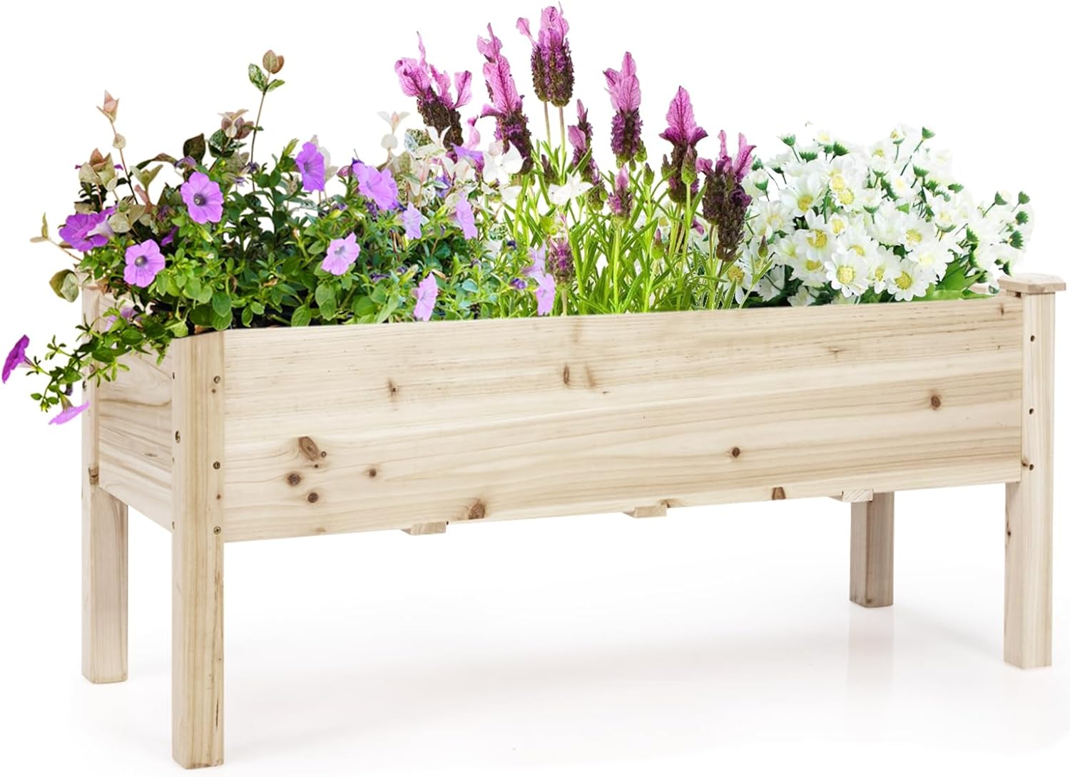 HOMASIS Hochbeet Mit Rankgitter & Dach - Orange Pflanzkasten Aus Tannenholz