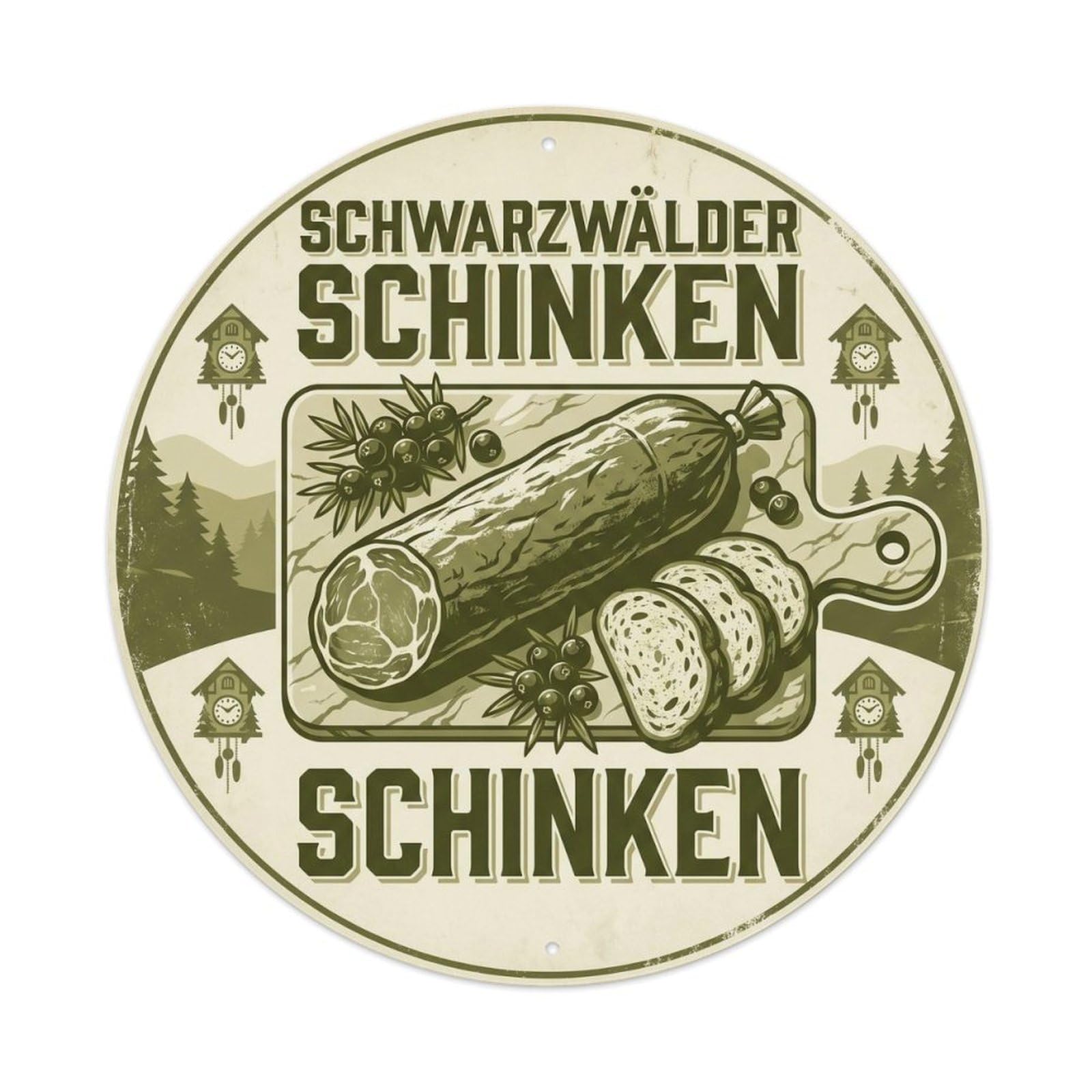 German Food Black Forest Travel Smoked Ham Metal Tin Sign