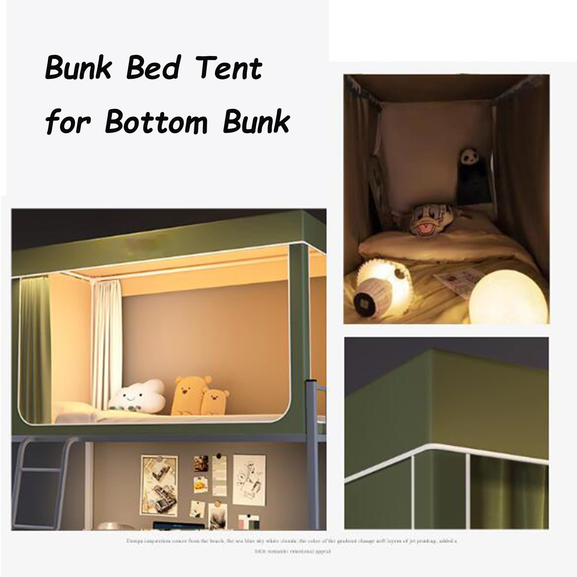 Tenda a baldacchino per letto a castello per letto a castello, portatile, per bambini e adulti, tenda sensoriale per interni con design che riduce la luce.