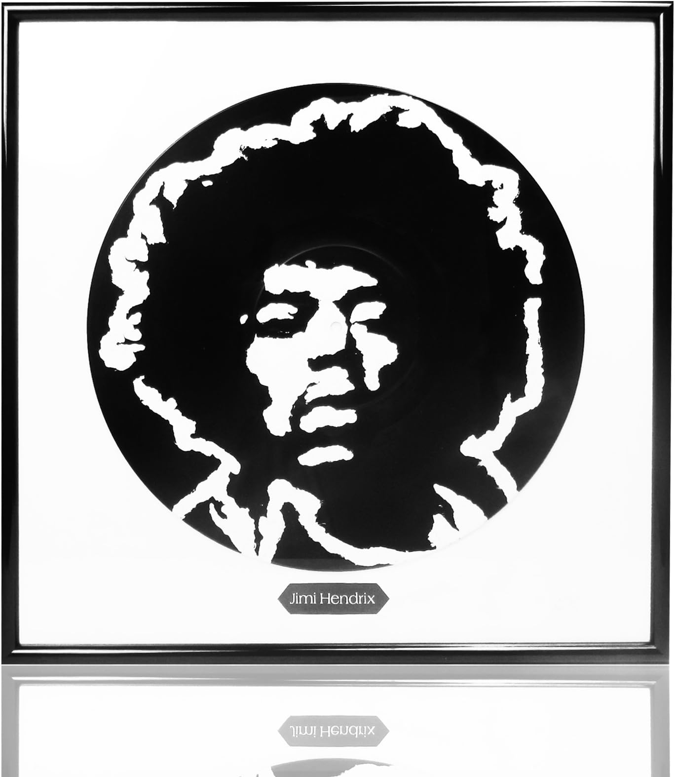 JamOnMedia JIMI HENDRIX Wall Art - hand-painted Artwork in Banksy Stencil style on vinyl record, framed 15,75 x 15,75 Inches - Each painting is unique made by T.S.