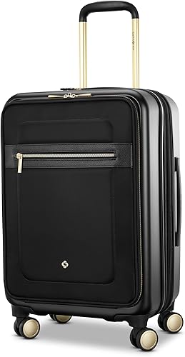 Samsonite Mobile Solutions 2 Carry-On Luggage, Expandable Spinner Suitcase with Laptop Compartment, TSA Lock, Lightweight Travel Bag with Dual Spinner Wheels & WetPak Storage, Black