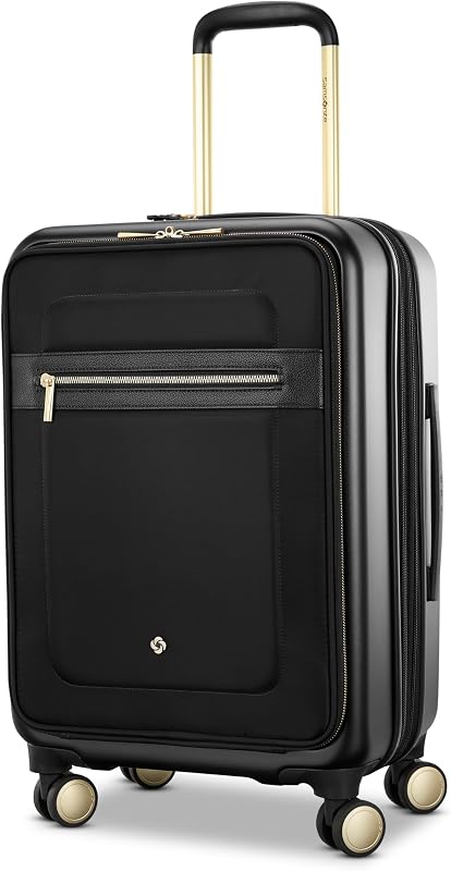 Soluciones celulares 2 valija de mano, valija giratoria expandible con compartimento para computadora portátil, bloqueo TSA, bolsa de viaje liviana con ruedas giratorias dobles y almacenamiento WetPak, negro