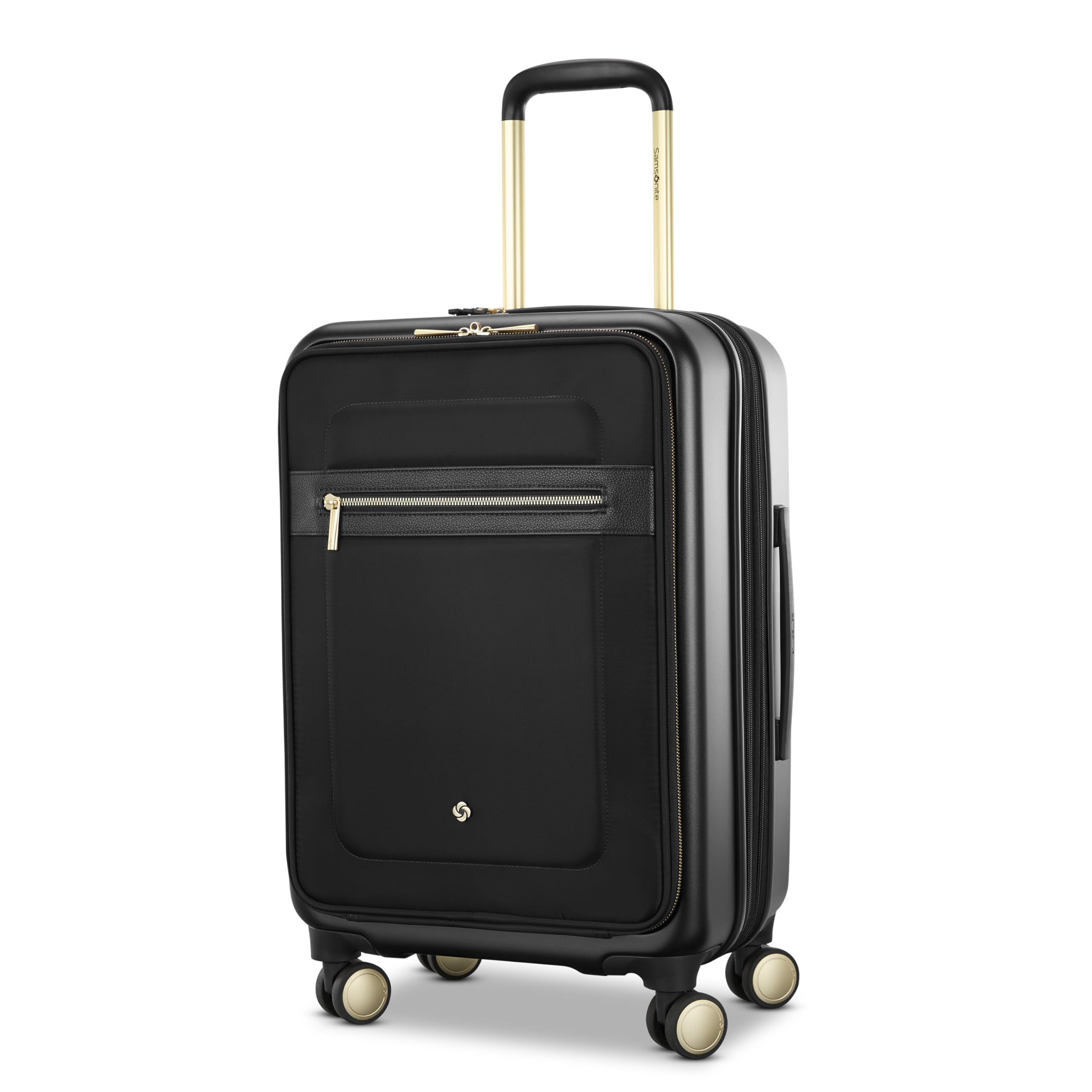 Mobile Solutions 2 Carry-On Luggage, Expandable Spinner Suitcase with Laptop Compartment, TSA Lock, Lightweight Travel Bag with Dual Spinner Wheels & WetPak Storage, Black